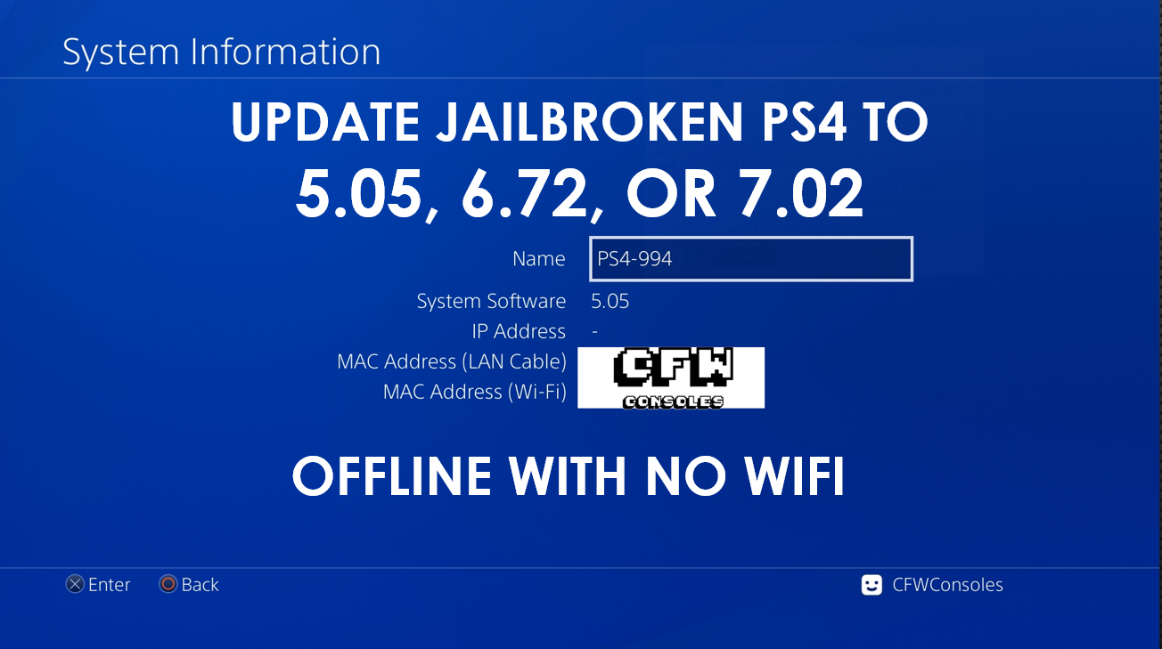 Tilbagebetale liter overvældende Update the PS4 to 5.05, 6.72, or 7.02 Firmware | PS4Mod.com